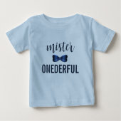 ミスター・ワンダフル・ボウタイ 1歳の誕生日 ベビーTシャツ (正面)