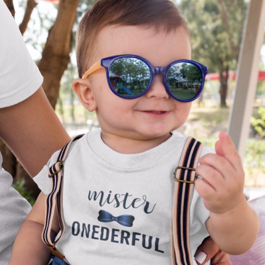 ミスター・ワンダフル・ボウタイ 1歳の誕生日 ベビーTシャツ