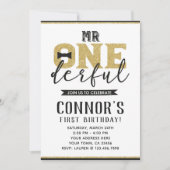 ミスター ワンダフル 1歳の誕生日パーティー招待状 招待状 (正面)