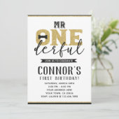 ミスター ワンダフル 1歳の誕生日パーティー招待状 招待状 (スタンド正面)