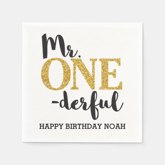 ミスター・ワンダーフルホワイトカクテル紙ナプキンス スタンダードカクテルナプキン (正面)