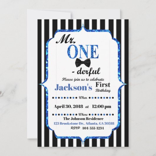 ミスター・ワンダーフル・ファースト誕生日招待状 招待状 (正面)