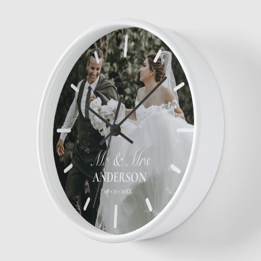 ミスター・結婚ミセスの写パーソナライズされた真時計 壁時計 (傾斜)