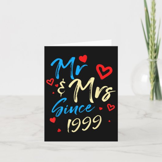 ミスター&amp；ミセス1999年カップル23rdのアニヴ結婚ィス カード (正面)