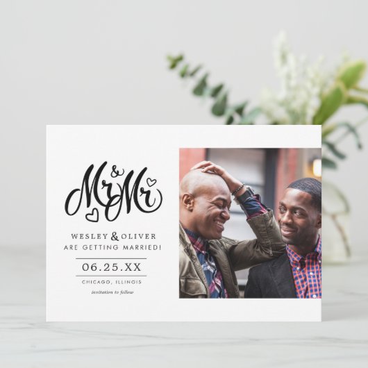 ミスター& Mr.スクリプト-日付を写真とともに保存 セーブザデート (スタンド正面)