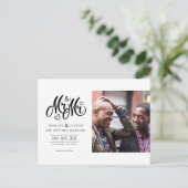 ミスター& Mr.スクリプト-日付を写真とともに保存 ポストカード (スタンド正面)