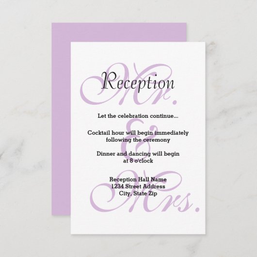 ミスター& Mrs.パープル-披露宴招待状 招待状 (正面/裏面)