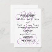 ミスター& Mrs. Purple - 3x5 結婚 &披露宴招待状 招待状 (正面/裏面)