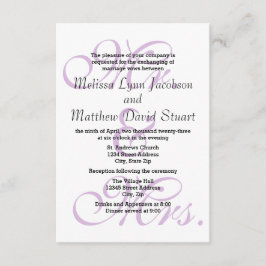 ミスター& Mrs. Purple - 3x5 結婚 &披露宴招待状 招待状