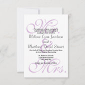 ミスター& Mrs. Purple Chevron - 3x5結婚式招待状 招待状 (正面)