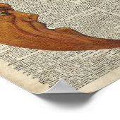 ミスチカルミディヴァルムーン顔ヴィンテージイラストレーション ポスター (角)