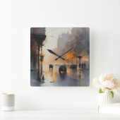 ミスティアーバン夕べ スクエア壁時計 (ホーム)