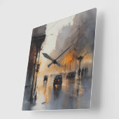 ミスティアーバン夕べ スクエア壁時計 (傾斜)