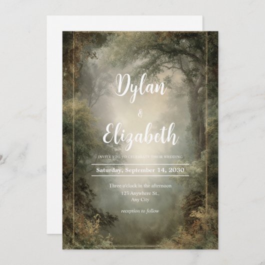 ミスティウッドランド結婚グラード 招待状 (正面/裏面)