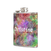 ミスティカラフルパステルヒューズの水色の渦巻き フラスク (左)