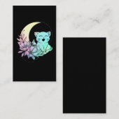 ミスティカルキャットクレセントムーンパステルゴシックウィッカ 名刺 (正面/裏面)