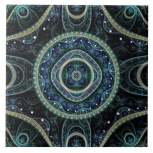 ミスティカルグラ王室のンドユリウスフラクタル曼荼羅アート タイル