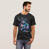 ミスティカルスペースコズミックキャット - ギャラクシー Tシャツ (正面フル)