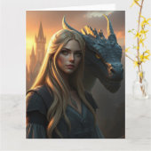 ミスティカルドラゴンアート カード (黄色い花)