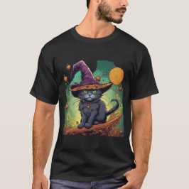 ミスティカルハロウィン魔女猫 Tシャツ
