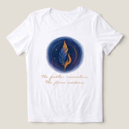 ミスティカルフェザーと炎 トライブレンドTシャツ (デザイン正面)