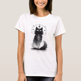 ミスティカルブラックキャット 女性用Tシャツ Tシャツ