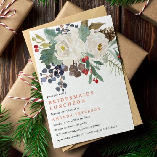 ミスティカル・ウィンター | ブライズメイドのランチョン 結婚式 V2 招待状