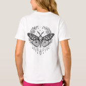 ミスティカル ゴシック モス 植物画 天体 ラインアート Tシャツ (裏面)