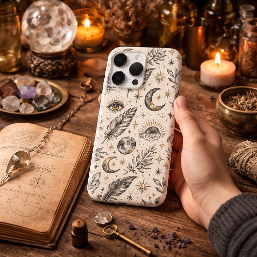 ミスティカル セレスチャル ムーン スター パターン iPhoneケース