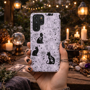 ミスティカル ブラックキャットと蝶柄   魔女風 SAMSUNG GALAXY S22 ULTRAケース