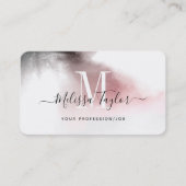 ミスティグラデーションピンクと紫のモノグラムの写真 名刺 (正面)