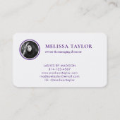 ミスティグラデーションピンクと紫のモノグラムの写真 名刺 (裏面)