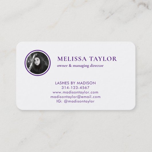 ミスティグラデーションピンクと紫のモノグラムの写真 名刺 (裏面)