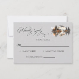 ミスティックな秋の結婚式RSVPカード 出欠カード