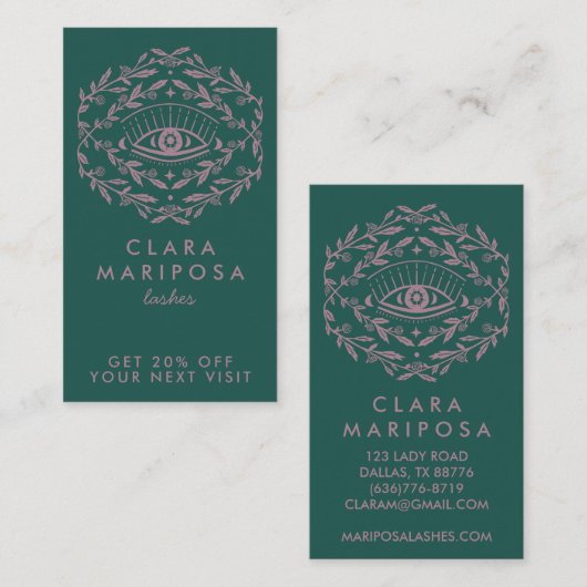 ミスティックアイバラつる植物ボホ美しい 図解入りの、写真付きの 割引カード (正面/裏面)