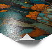 ミスティックアールヌーボーレディーインアンバーとティール（緑がかった色） フォトプリント            (角)