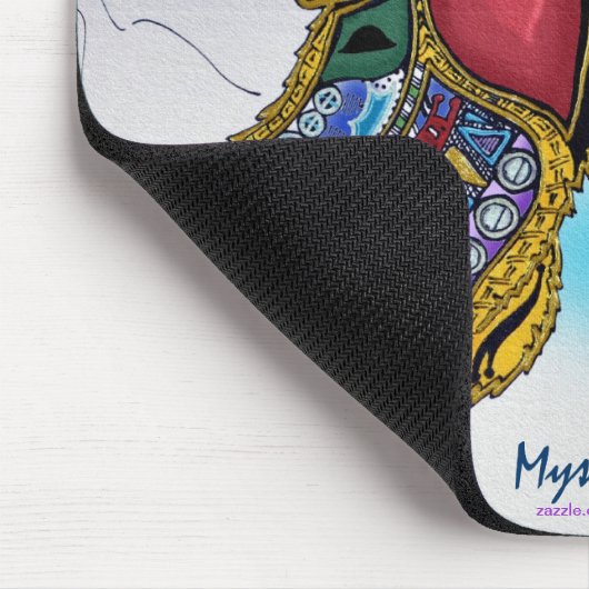 ミスティックウルフオジブウェスタイルアートマウスパッド マウスパッド (コーナー)