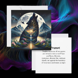 ミスティックウルフハウリングアットムーンシュレアルAIプロンプト