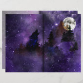 ミスティックウルフ&ムーンフォレストスクラップブック紙 (正面/裏面)