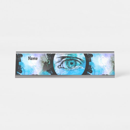 ミスティックエレガンスインアーバンコンテンポラリースタイル デスクネームプレート (正面)