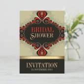 ミスティックオレンジブラックボヘミアンブライダルシャワー 招待状 (スタンド正面)