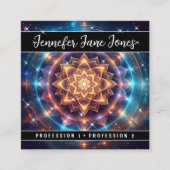 ミスティックカラフルフローラ星雲グリッター星 スクエア名刺 (正面)