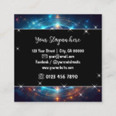 ミスティックカラフルフローラ星雲グリッター星 スクエア名刺 (裏面)