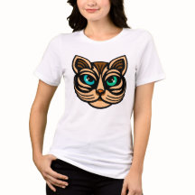 ミスティックキャットの目 女性用Tシャツアート