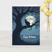 ミスティックキャットの誕生日カード カード (黄色い花)