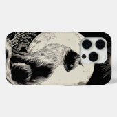 ミスティックキャットアート - 月夜の見張り番 Case-Mate iPhoneケース (裏面 (横))