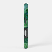 ミスティックグリーン抽象渦巻き iPhone 16ケース (右側面)