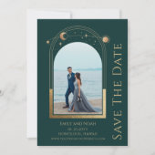 ミスティックグリーン金ゴールドサンムーンスターズ宇宙 セーブザデート (正面)