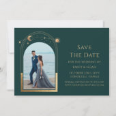 ミスティックグリーン金ゴールドサンムーンスター宇宙 セーブザデート (正面)