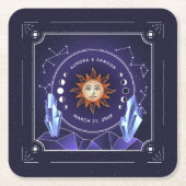 ミスティックサンパーソナライズされたコースター スクエアペーパーコースター (正面)